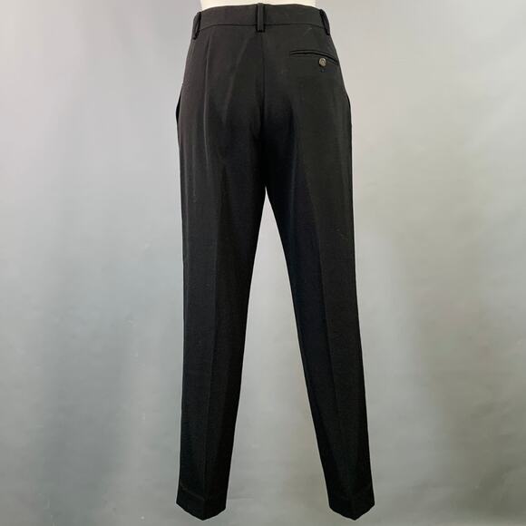 PAUL SMITH Size 2 Black Wool Twill Pleated Tapered Dress Pants - Picture 3 of 7